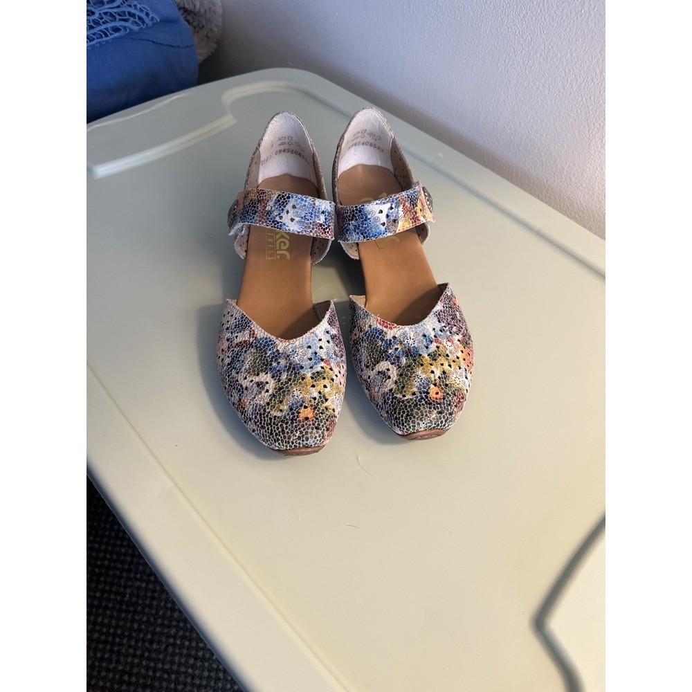 German Comfort Brand Rieker Anti-stress Patterned Mary Jane Heels